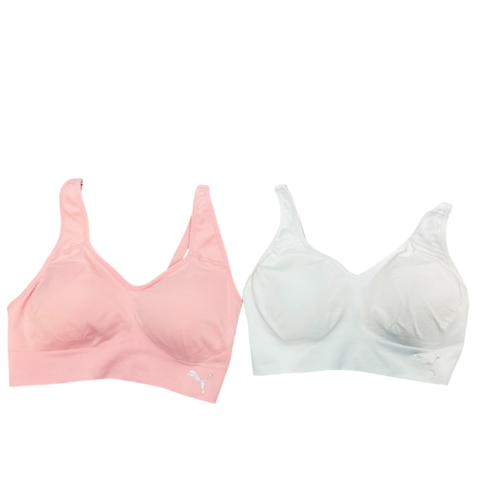 Puma 2 Pack bundle Sports Bras - Pink and White Size Small